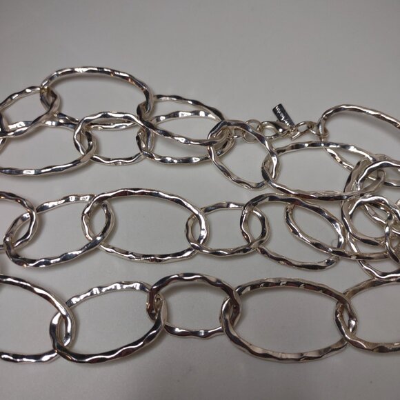 36 Inch Silver Tone Large Link Daisy Fuentes Necklace - Picture 3 of 8